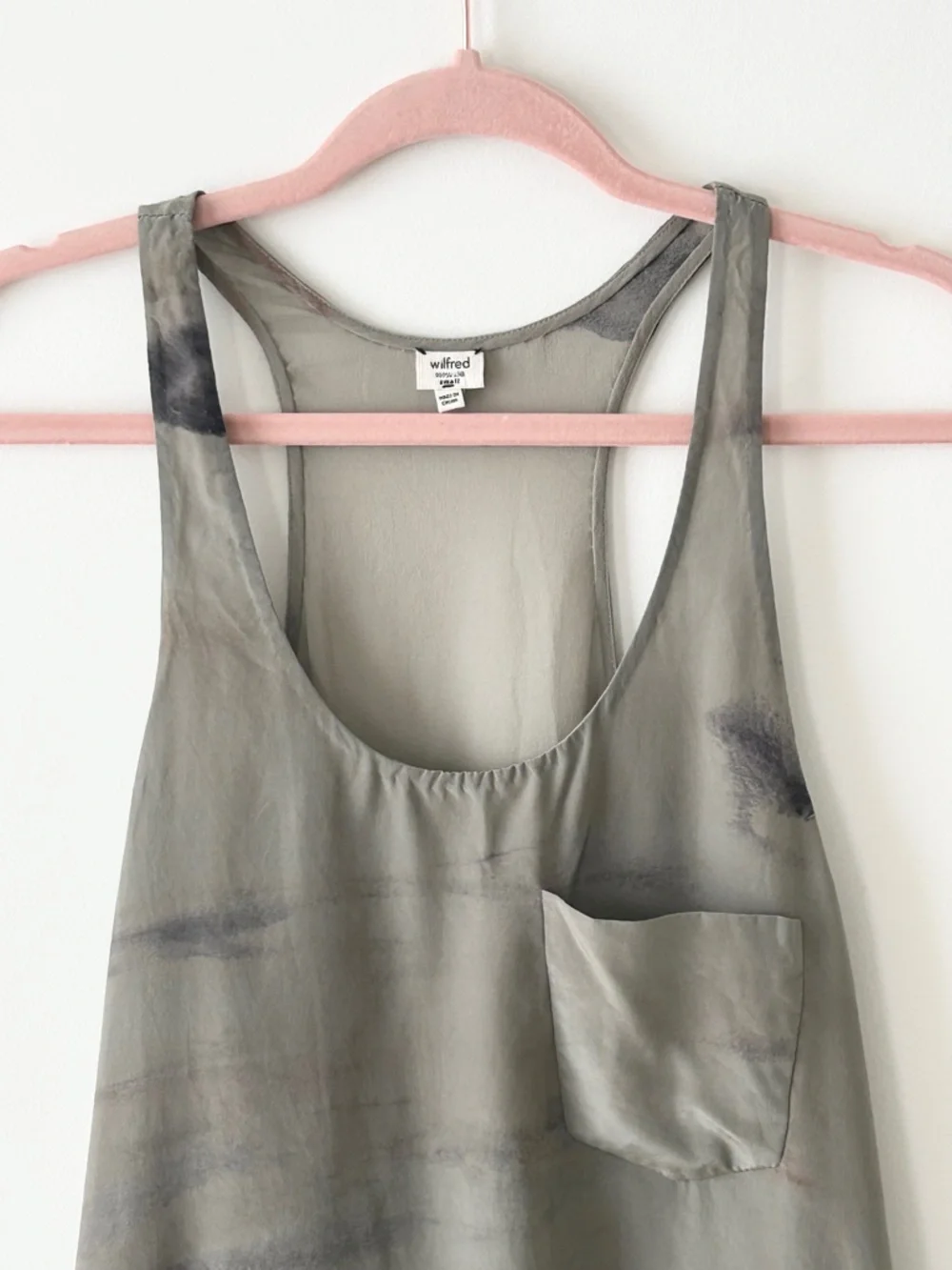 Aritzia Wilfred 100% Silk Watercolor Tank Top